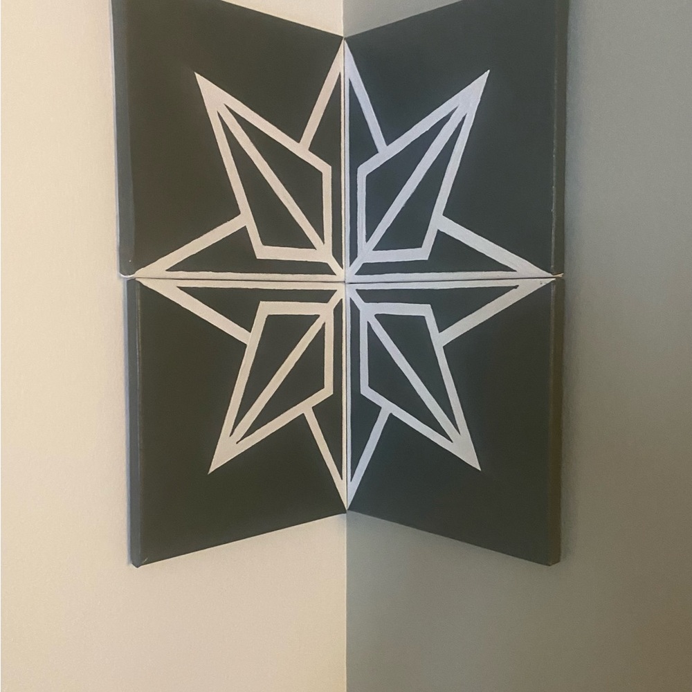Hand Crafted Black and White Geometric Wall Art